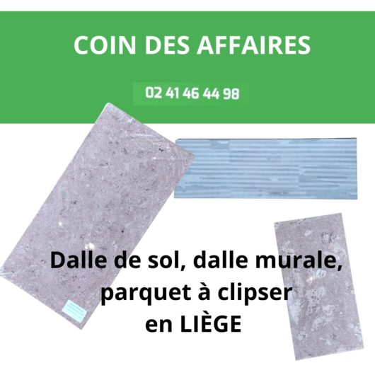 Dalles de sol, dalles murales et parquet flottant en liège (dépôt-vente)