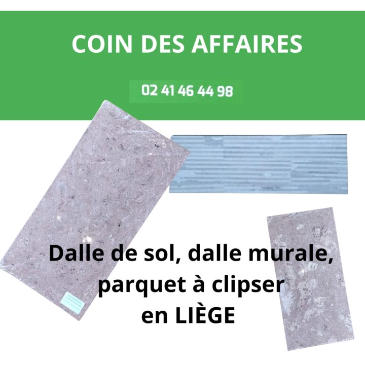 Dalles de sol, dalles murales et parquet flottant en liège (dépôt-vente)
