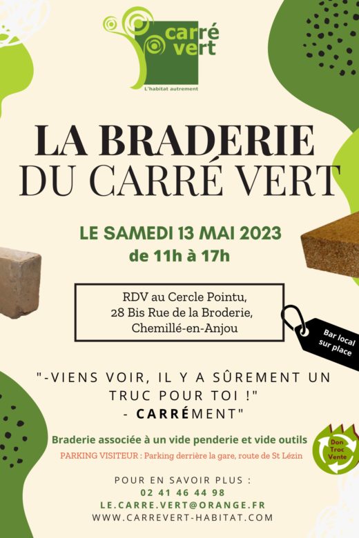 braderie du carré vert le 13 mai au cercle pointu